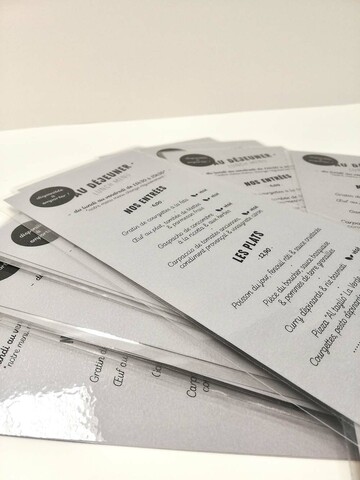 Plaquettes commerciales Cartes et Menus pour restaurants